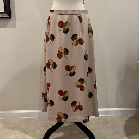 Pierre Cardin Vintage Maxi Skirt Fall Leaf Print Made in Japan Medium Large - Picture 2 of 15